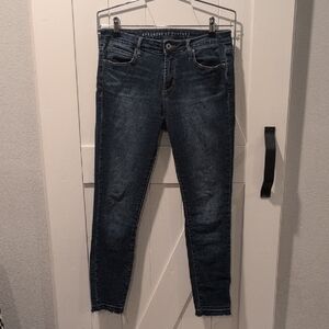 Articles of Society Blue Skinny Jeans with Subtle Fading and Full-Length Design
